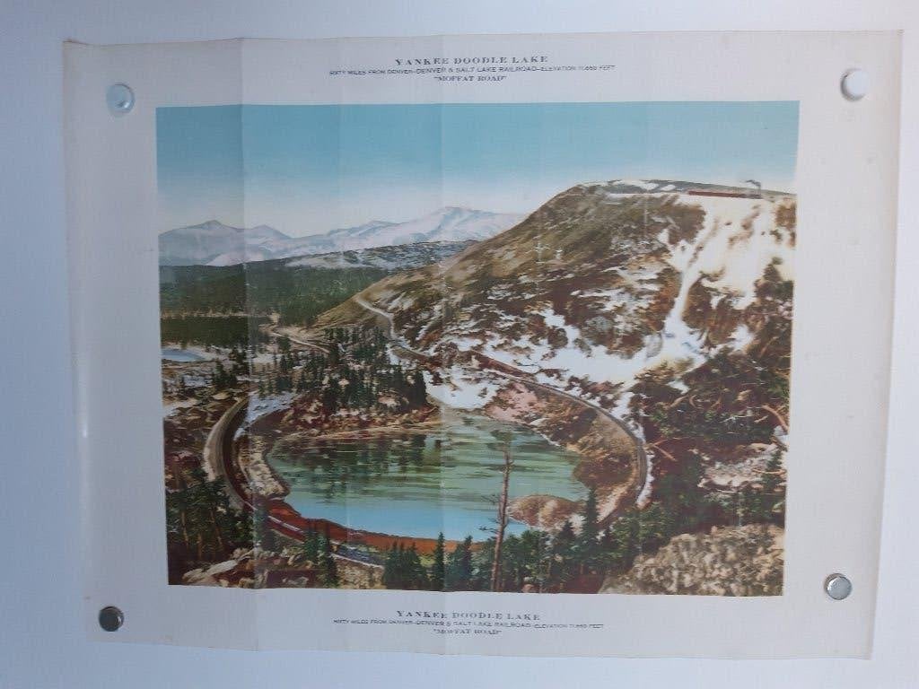 Oude chromolitho Yankee Doodle Lake Colorado, Gebruikt, Rechthoekig Liggend, Ophalen of Verzenden, A1 t/m A3