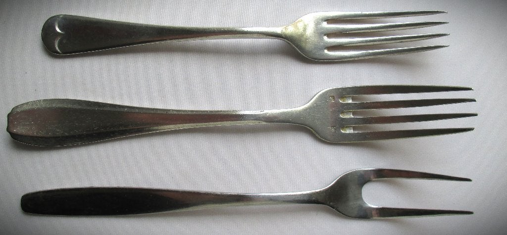 Zilver kleur Vorken antiek~S&B uit GB~Keltum Durfine, Ophalen of Verzenden