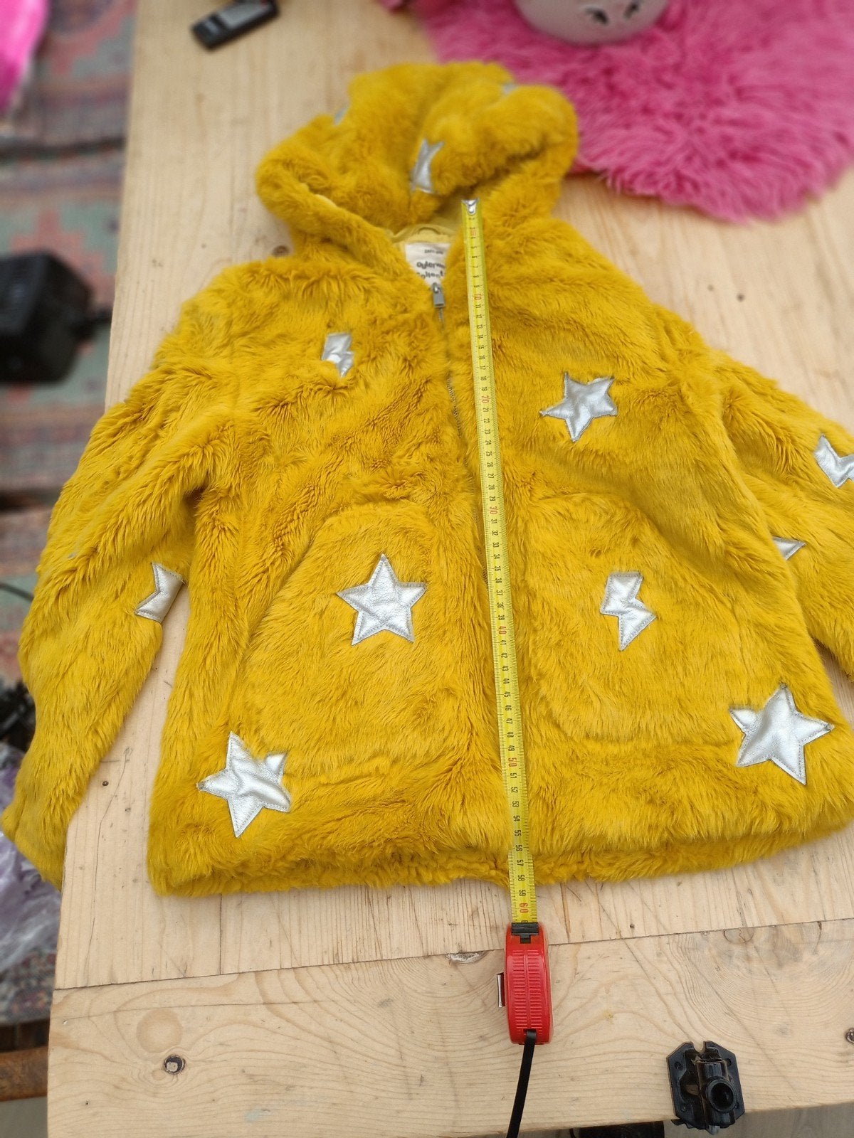 Zara Kids Gele Bontjas met Sterren Maat 164 (13-14 jaar), Gebruikt, Meisje, Ophalen of Verzenden, Zara