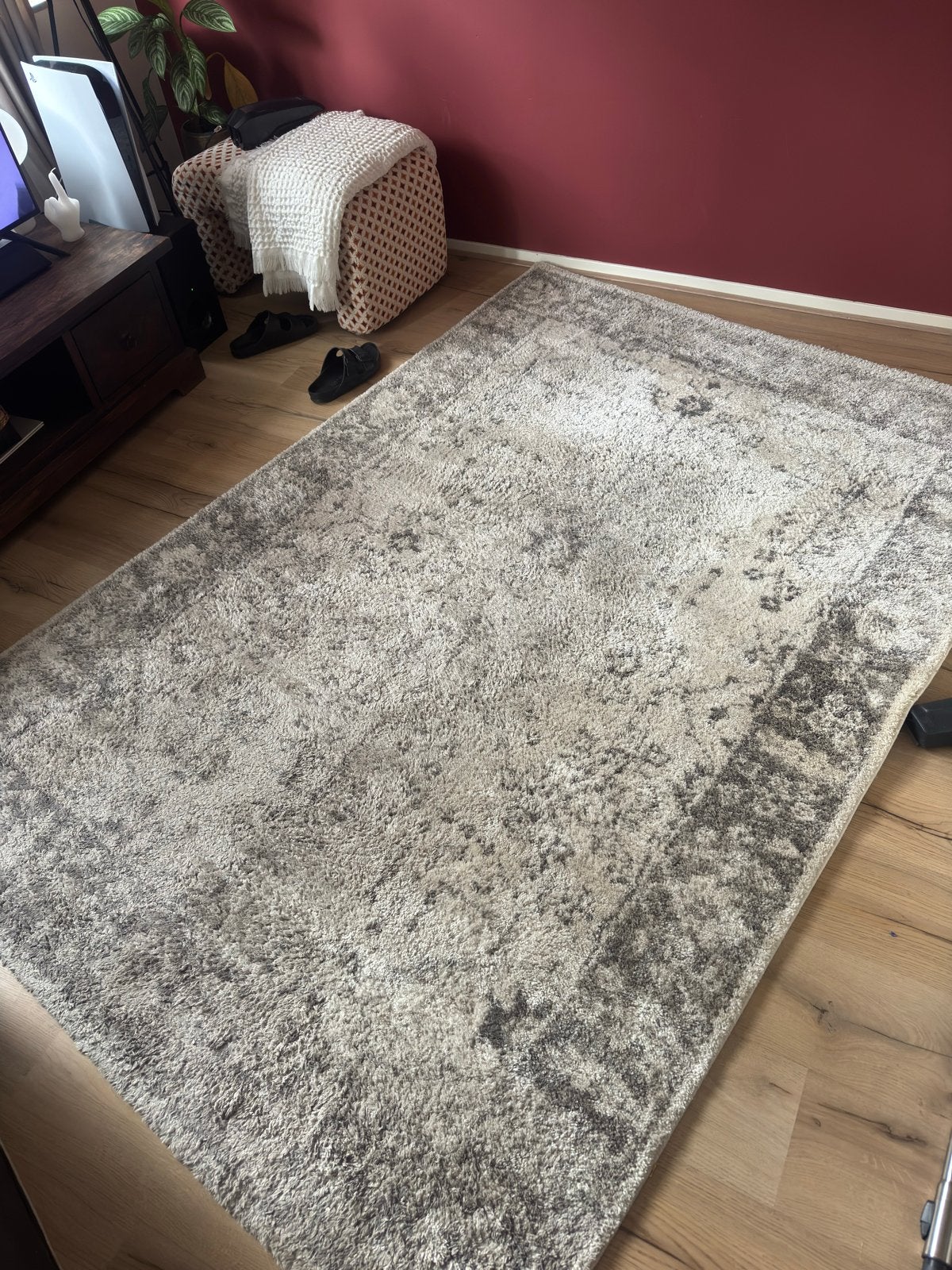 Vloerkleed - Crème/Grijs (160x230 cm), Gebruikt, 150 tot 200 cm, 200 cm of meer, Ophalen of Verzenden