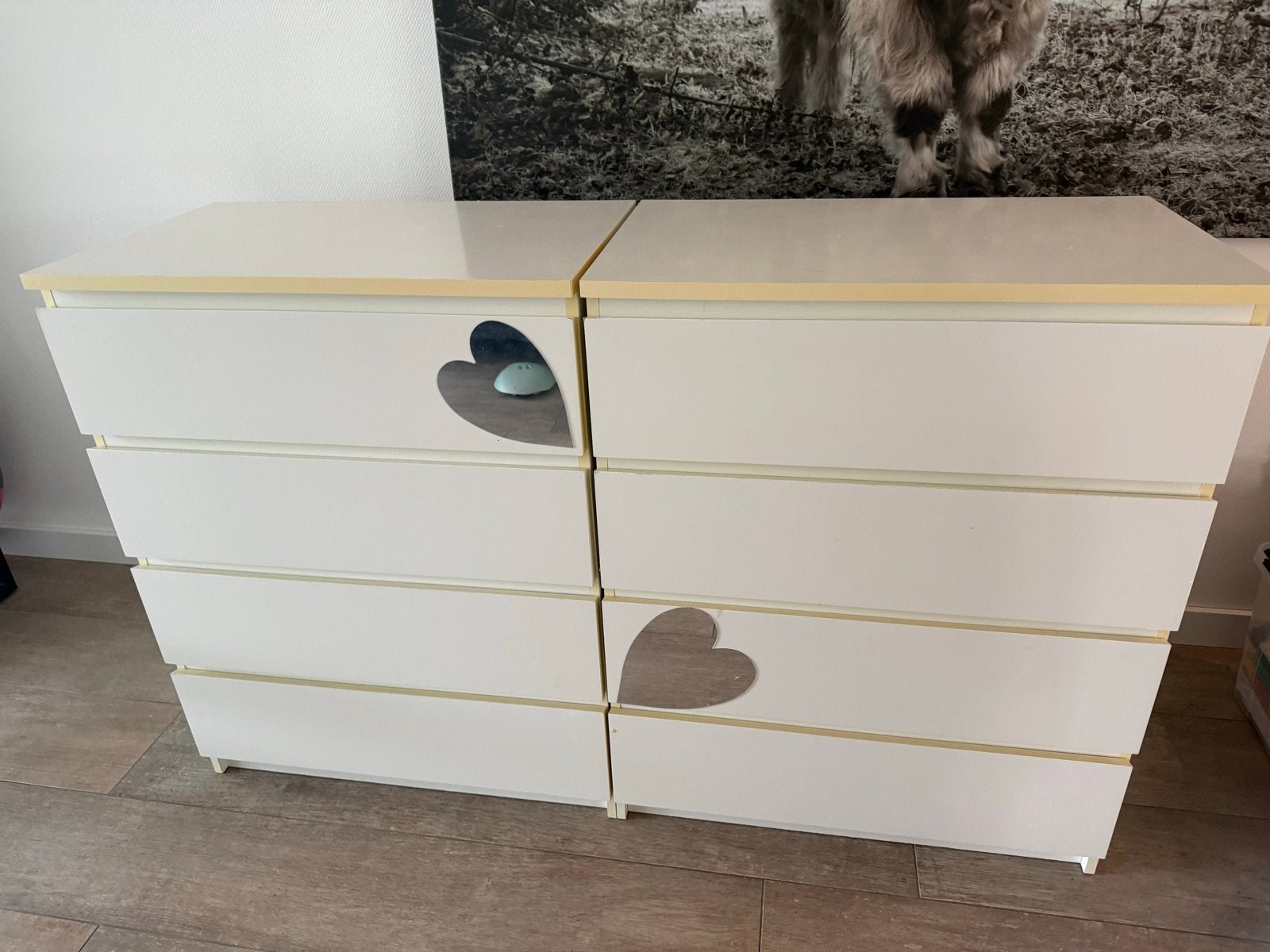 Twee IKEA Malm ladekasten met 4 lades, Ophalen, Gebruikt, 100 tot 150 cm, 50 tot 100 cm