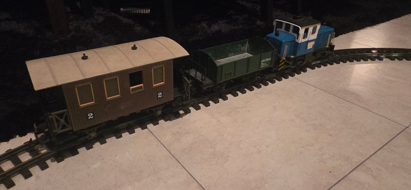 Lehmann Treinset met locomotief, wagons en rails, Ophalen, Gelijkstroom, LGB, Analoog