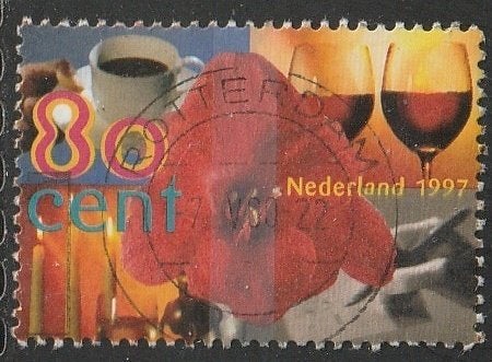 Nederland 1997 1720b Glazen wijn, Gest Rotterdam, Ophalen of Verzenden, Na 1940, Gestempeld