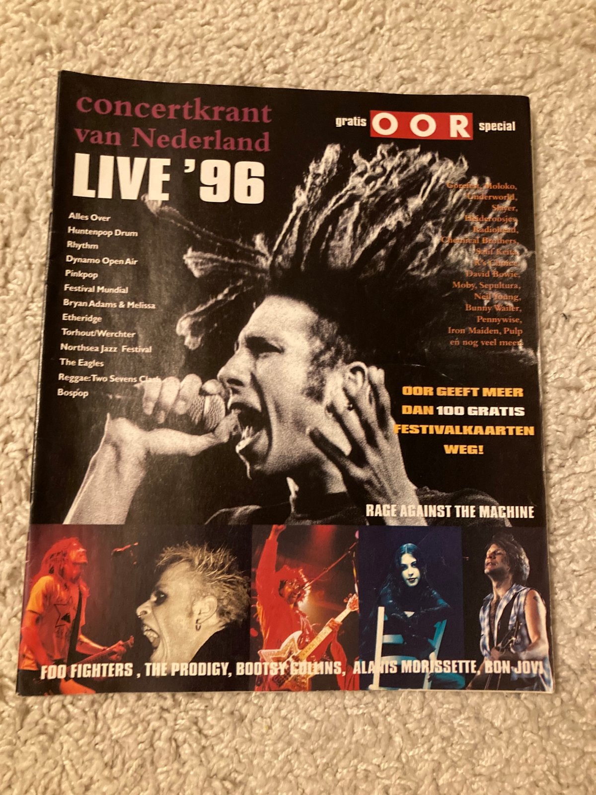 Magazine Live 1996 SLAYER Gorefest RADIOHEAD Iron Maiden, Boeken, Ophalen of Verzenden, Muziek, Film of Tv