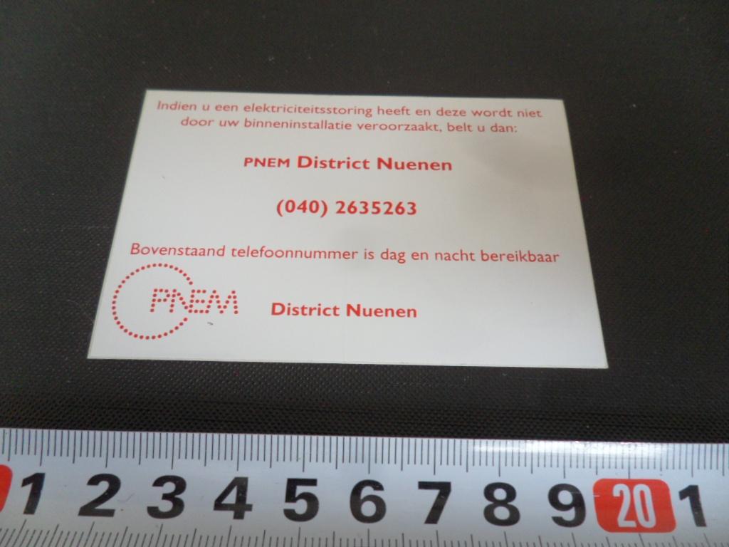 sticker PNEM District Nuenen, Verzamelen, Ophalen, Zo goed als nieuw