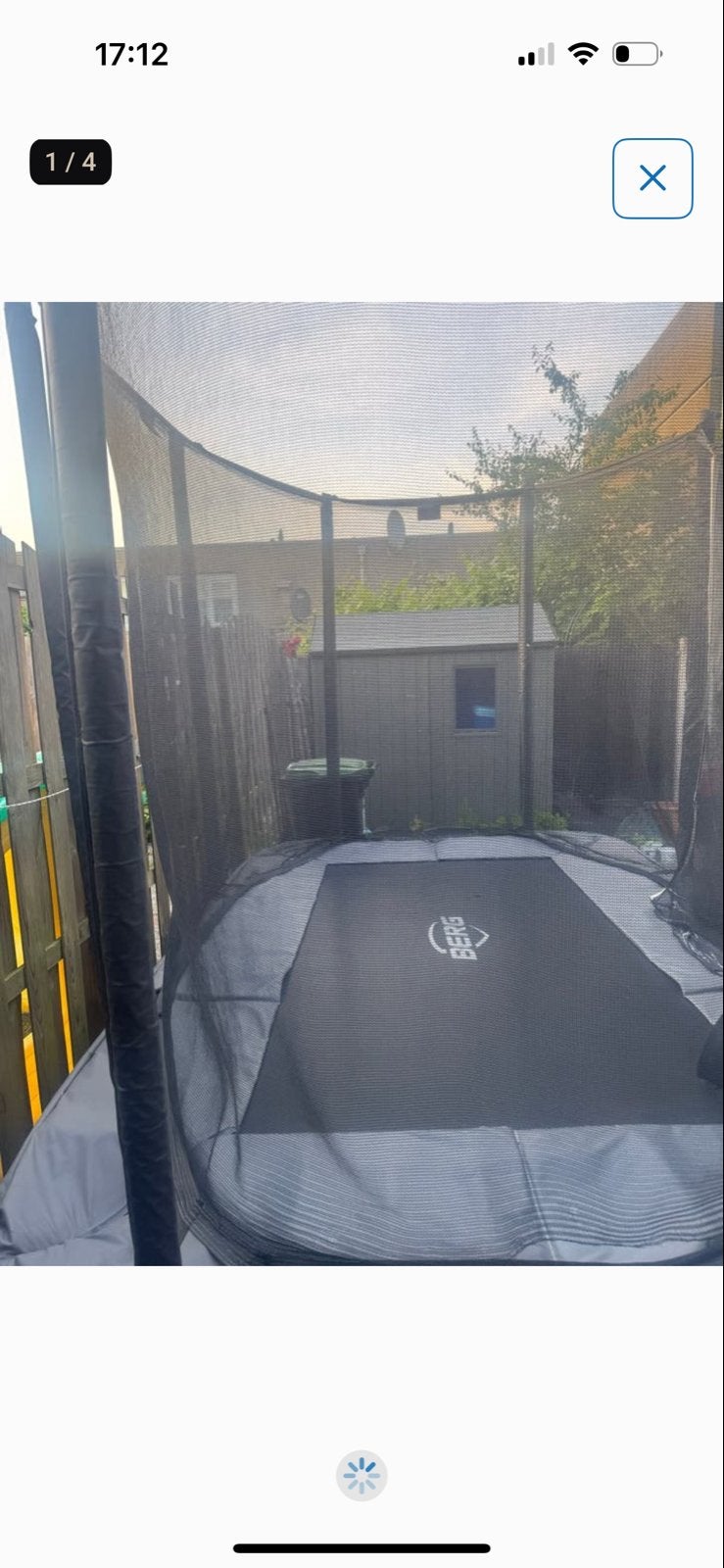 Grote BERG trampoline met veiligheidsnet 3 bij 2 meter, Ophalen, Gebruikt
