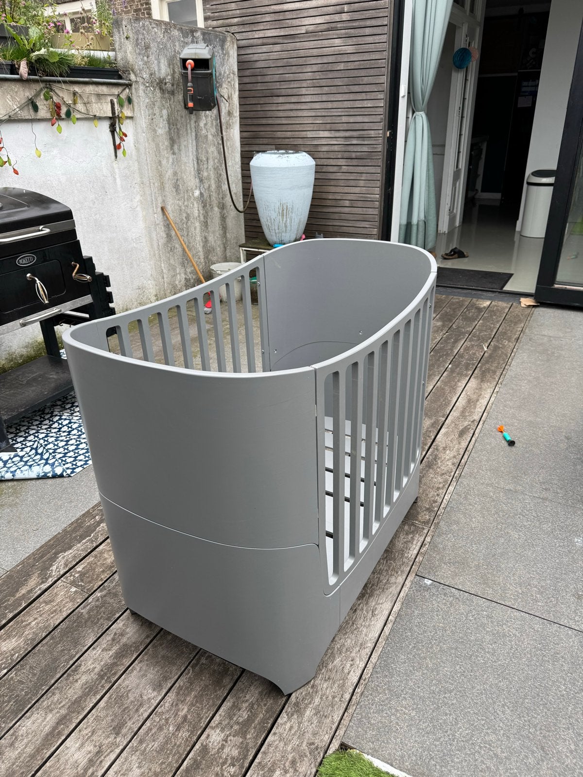 Leander Classic Meegroeibed - Grijs, Ophalen, 70 tot 85 cm, Zo goed als nieuw, Lattenbodem
