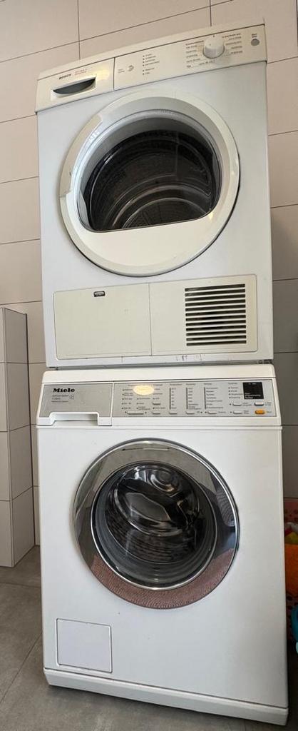 Miele Wasmachine & Bosch Droger Bundel, Ophalen, Zo goed als nieuw, Voorlader