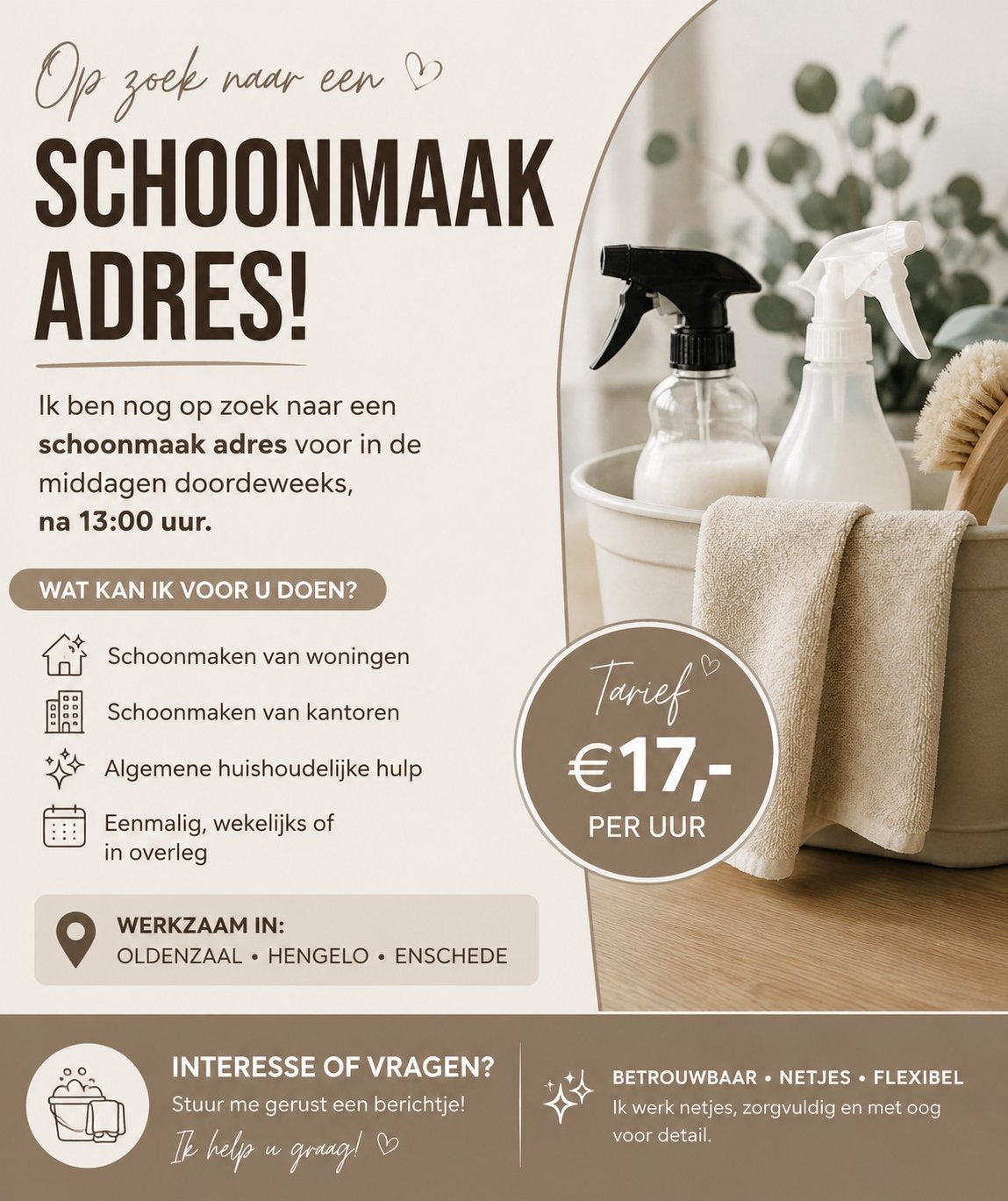 Schoonmaakster., Vanaf 10 jaar, Overige vormen