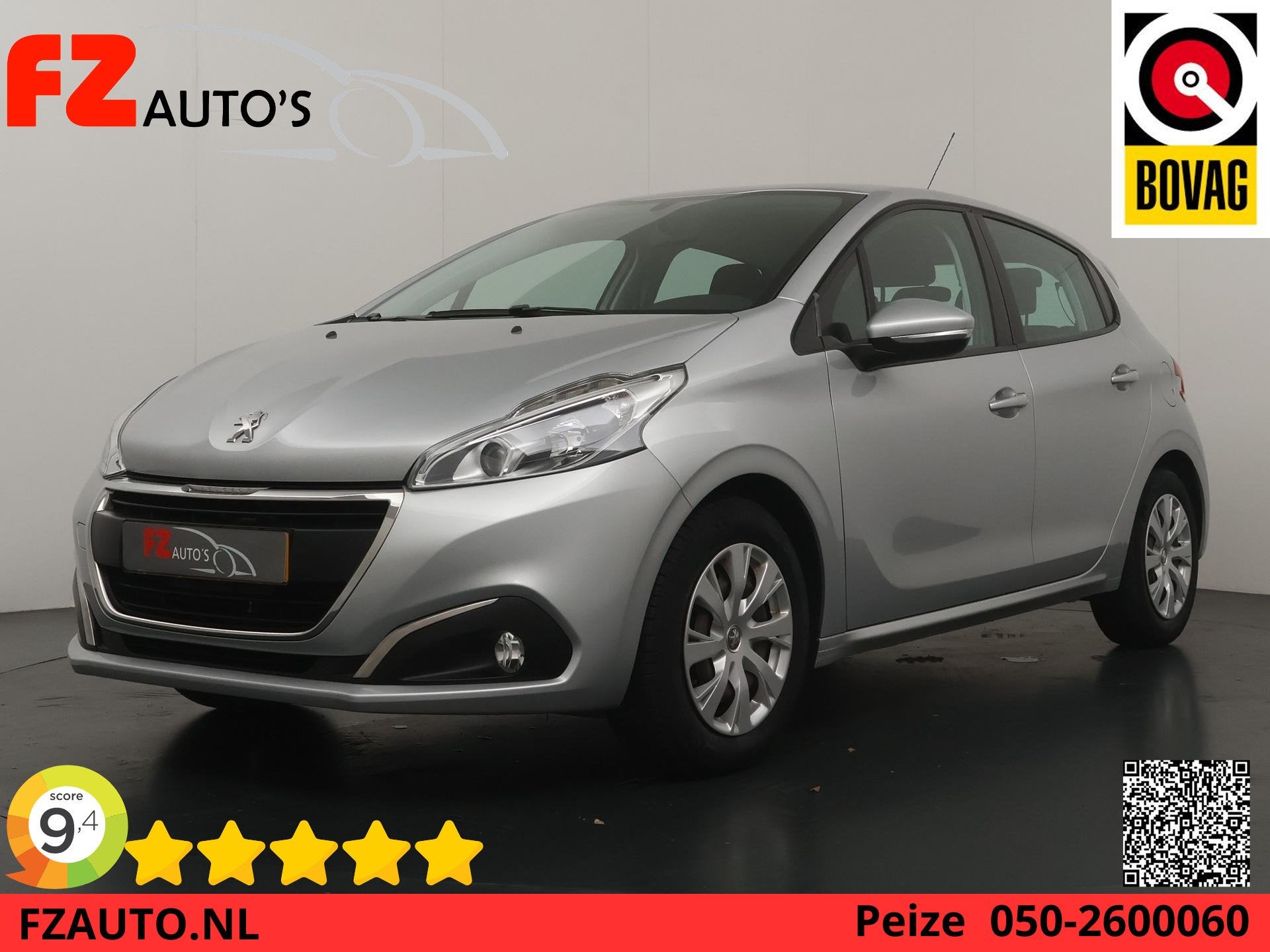 Peugeot 208 1.2 PureTech Blue Lion - Navigatie - Apple Carpl, Auto diversen, Handgeschakeld, Zilver of Grijs, Benzine, Peugeot