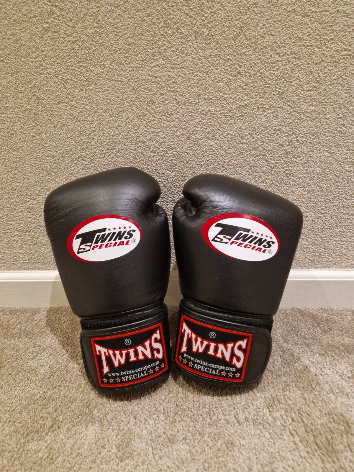Twins Special Bokshandschoenen 12 oz - Zwart Leer, Ophalen of Verzenden