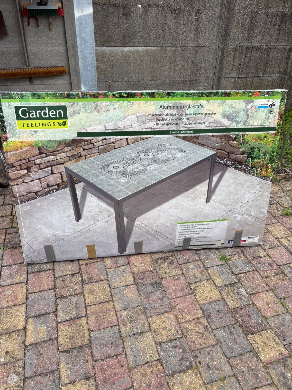 Garden Feelings Aluminium-glastafel Antraciet, Tuin en Terras, Ophalen, Nieuw, Rechthoekig, Aluminium