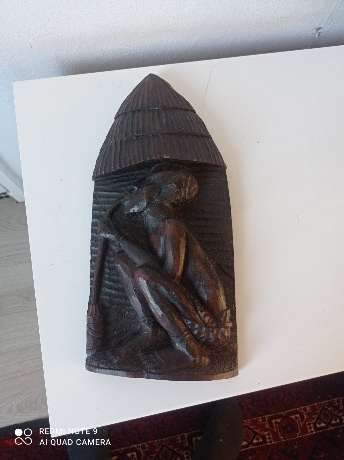 Vintage Afrikaans houtsnijwerk wand beeld 34 x 16 cm, Antiek en Kunst, Kunst | Beelden en Houtsnijwerken, Ophalen of Verzenden