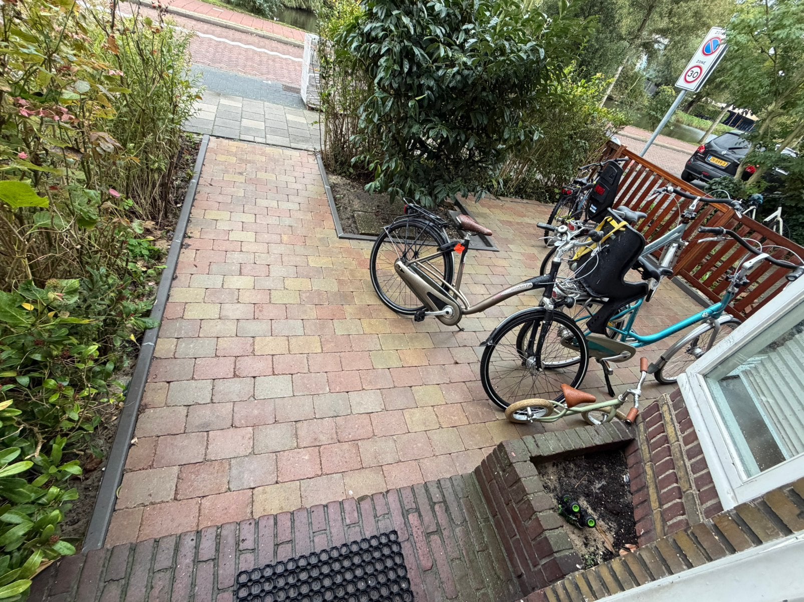 Nieuwe Tuintegels terrageel getrommeld., Verzenden, Zo goed als nieuw, Composiet