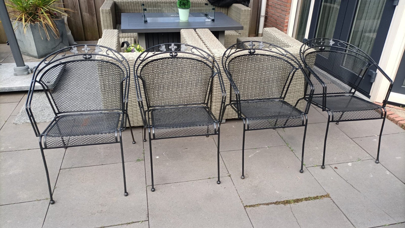 4 metalen tuinstoelen Royal Garden Elegance, Tuin en Terras, Ophalen of Verzenden, Gebruikt, Metaal, Stapelbaar