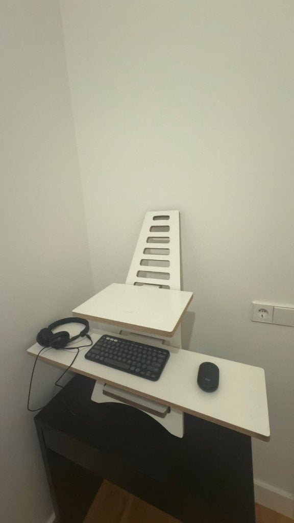 Upstand Standing Desk | Wit - Zit-sta bureau opzetstuk, Huis en Inrichting, Ophalen, Zit-sta bureau, 60 cm, In hoogte verstelbaar