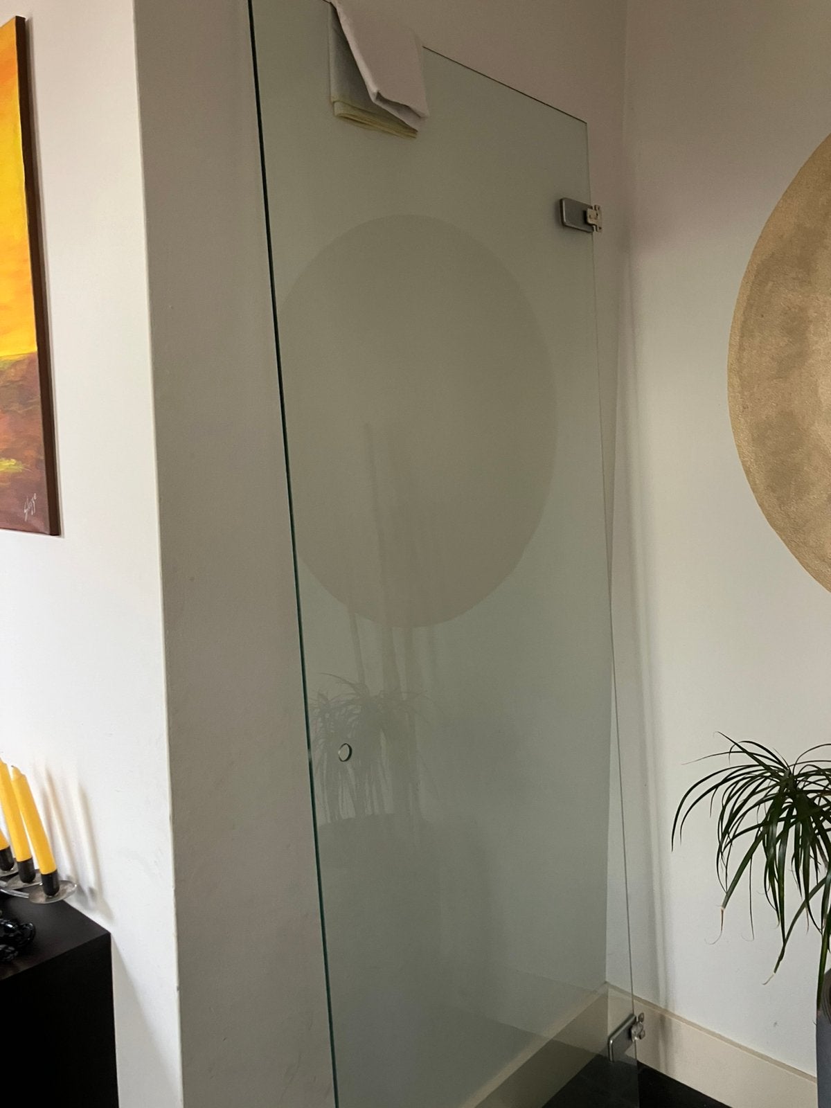 Douchedeur veiligheidsglas 8mm - 88x216cm., Ophalen, Zo goed als nieuw, Binnendeur, 200 tot 215 cm