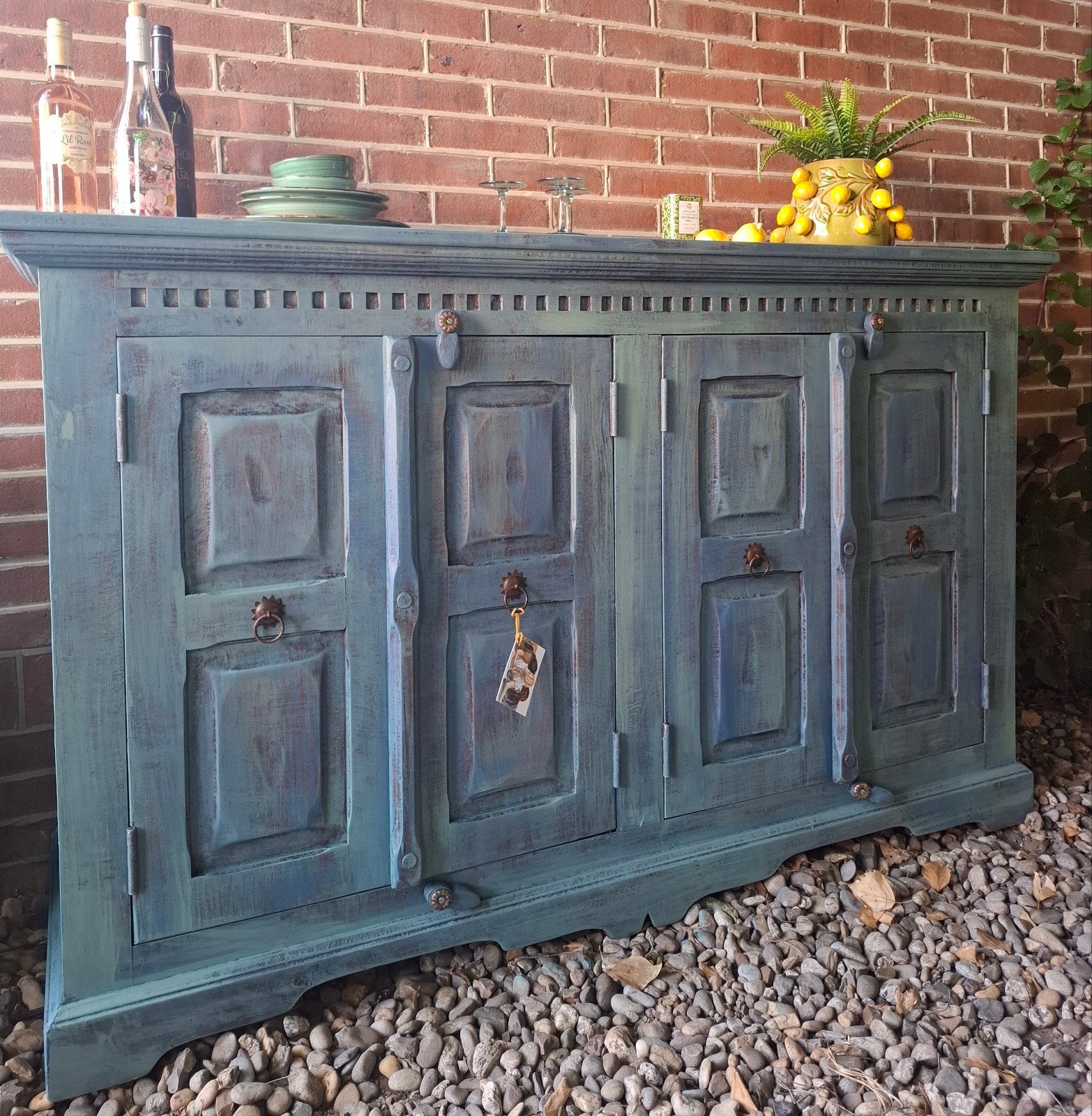 Mooi mediterraan dressoir, Ophalen, Zo goed als nieuw, 25 tot 50 cm