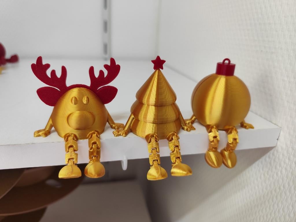 3D goud / rode set, Diversen, Kerst, Ophalen of Verzenden, Nieuw