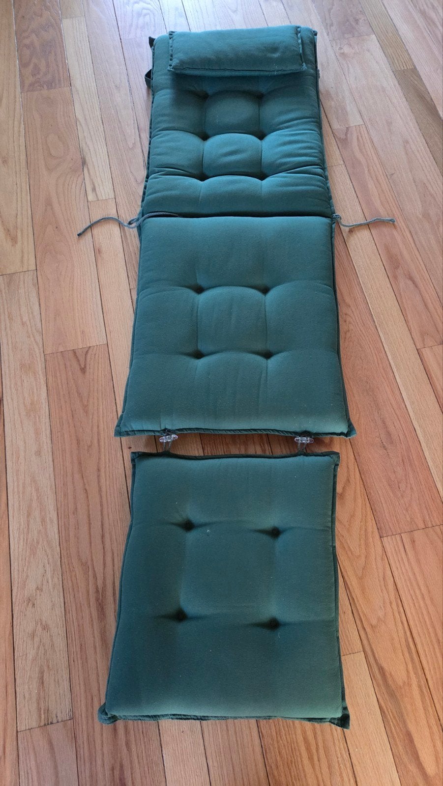Comfortabel groen deckchairkussen/ligbed, Tuin en Terras, Ophalen, Gebruikt