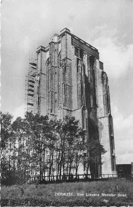 301-384-013 Zierikzee Sint Lievens Monster toren, Verzenden, Voor 1920, Zeeland
