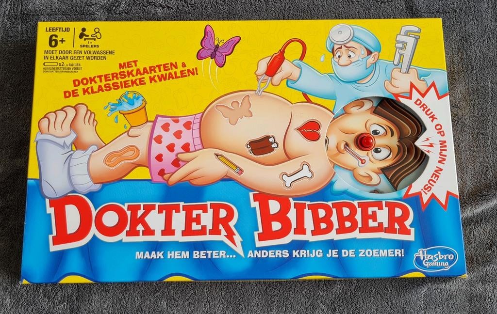 Dokter Bibber spel van Hasbro - Klassieke Kwalen, Een of twee spelers, Ophalen, Gebruikt, Hasbro