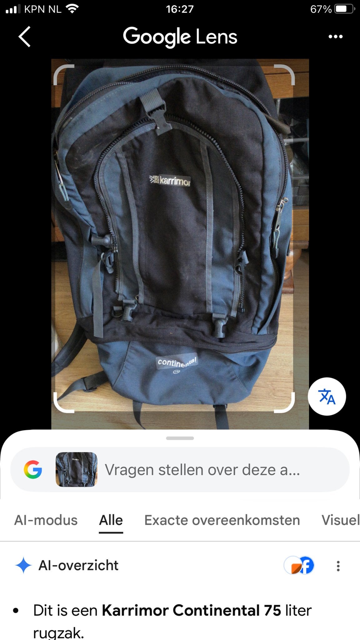 Karrimor Continental 75L Backpack - Trekking Rugzak, Overige merken, 40 cm of meer, Gebruikt, Ophalen of Verzenden