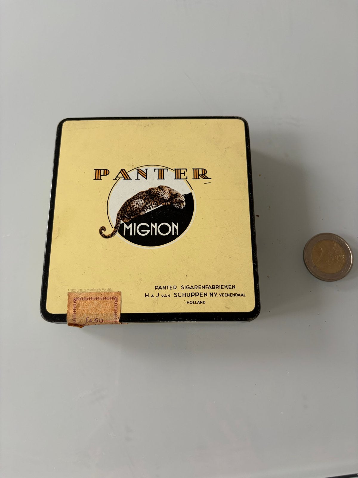 Vintage Panter Mignon Sigarenfabrieken blikje, Ophalen of Verzenden, Gebruikt, Overige, Overige merken