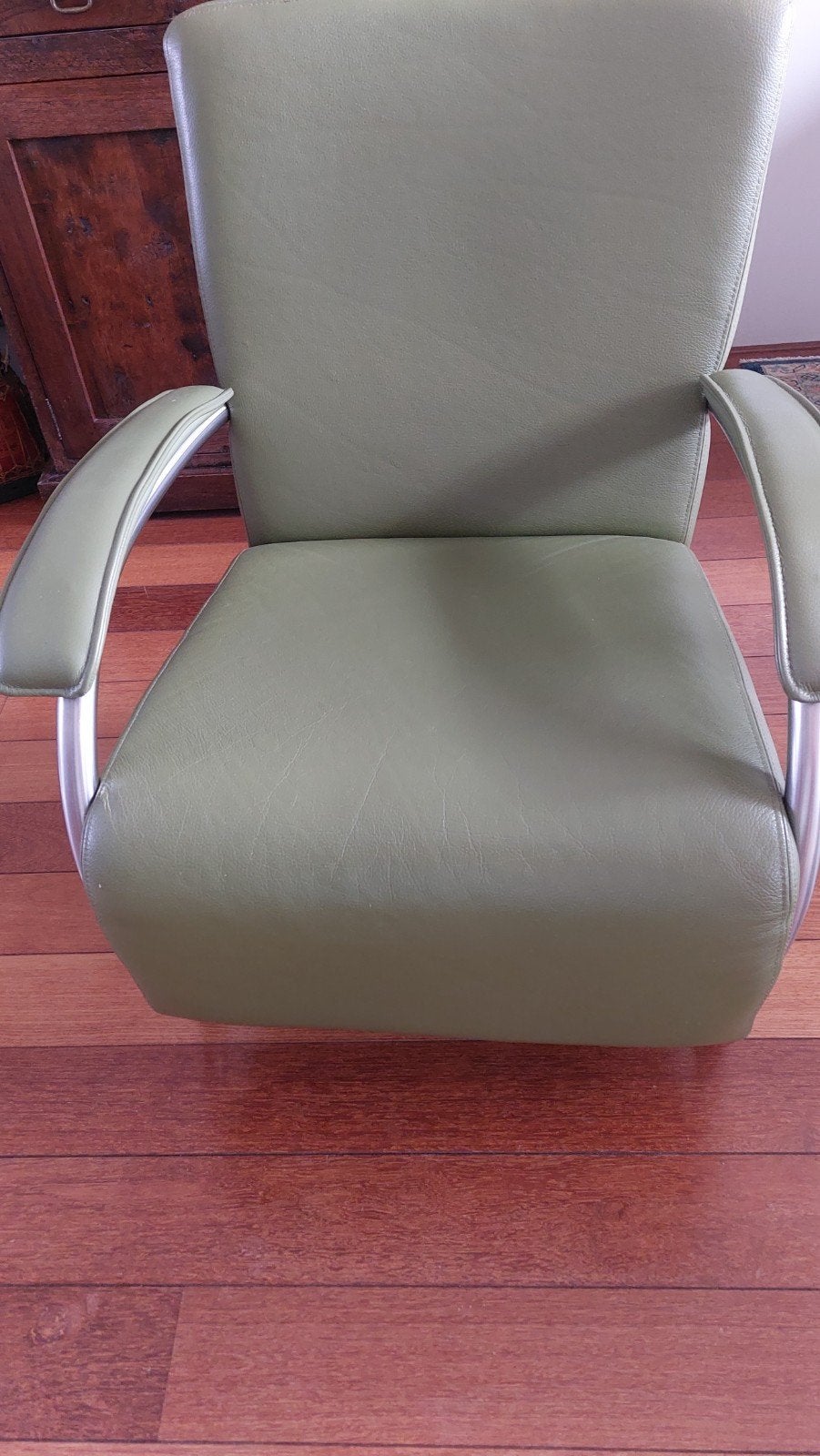 Leren stoel., Huis en Inrichting, Ophalen, Zo goed als nieuw, 75 tot 100 cm, 50 tot 75 cm