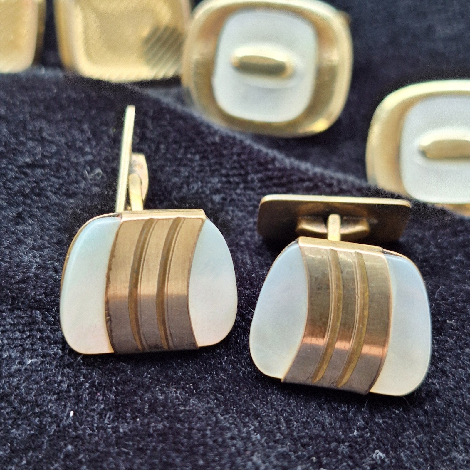 Amerik doublé vergulde manchetknopen cufflinks vintage, Ophalen of Verzenden, Gebruikt, Overige materialen, Verguld