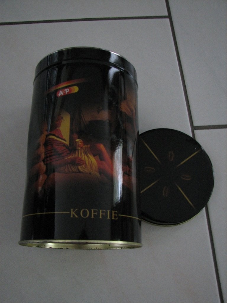 Voorraadbus-koffiebus, Huis en Inrichting, Voorraadpot, Ophalen of Verzenden, Gebruikt, Metaal