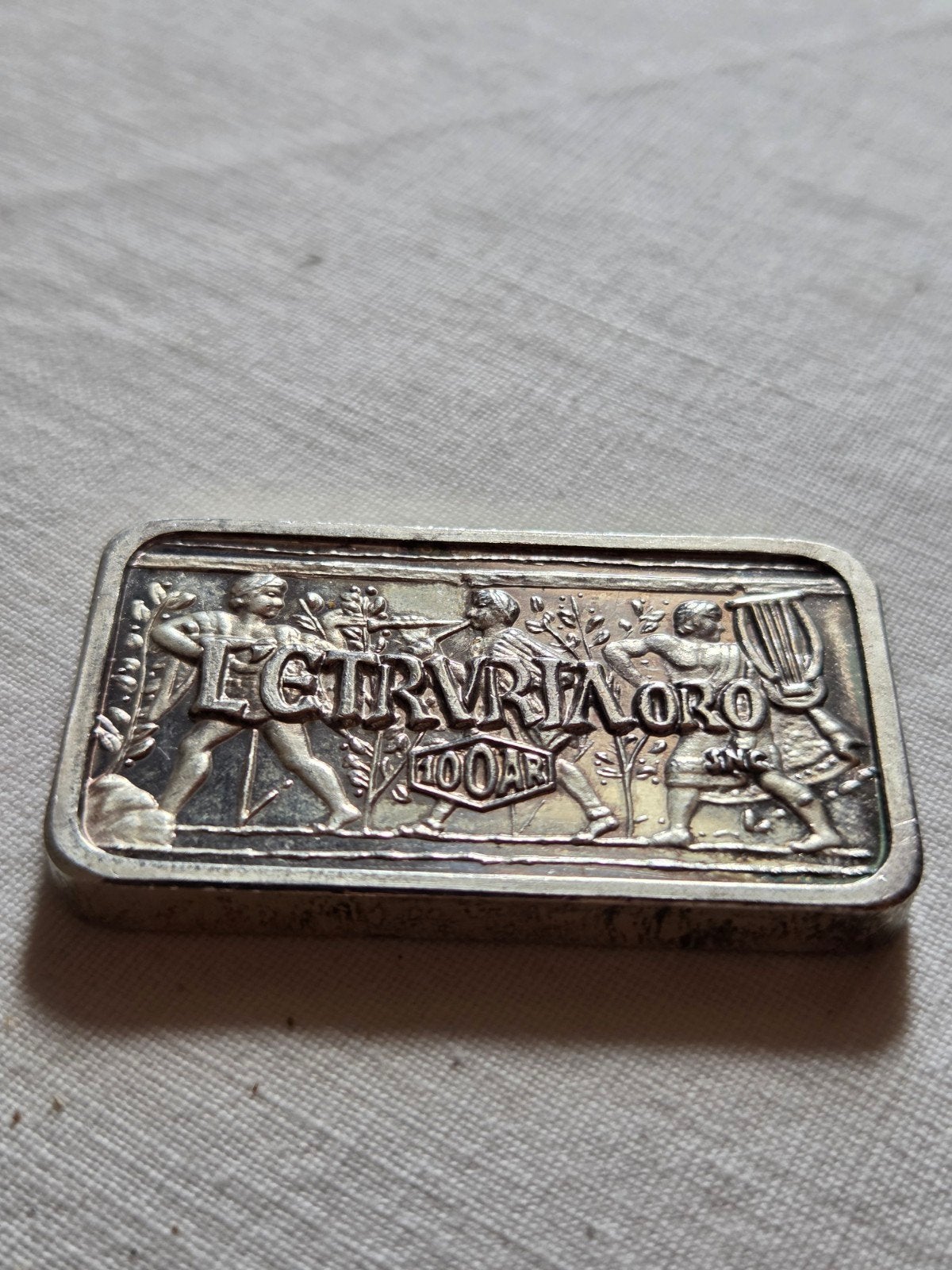 Zilveren baar Etruria Oro 45 gram puur zilver, Ophalen of Verzenden, Zilver