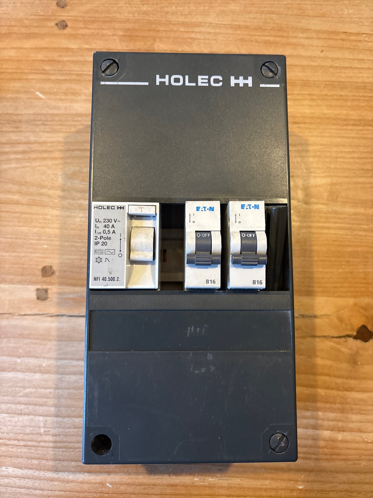 Holec H-H Groepenkast met 2x Eaton B16 en 1x Holec, Ophalen of Verzenden, Gebruikt, Overige typen