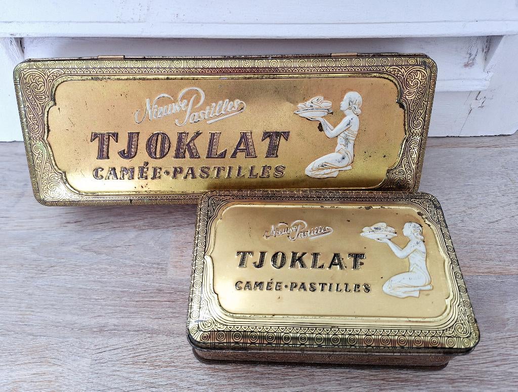Tjoklat Camée, chocolade pastilles trommels, Verzamelen, Blikken, Ophalen of Verzenden, Gebruikt, Overige, Overige merken