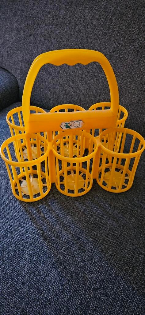 Vintage Flessendragers Geel en Oranje - Set van 2, Ophalen of Verzenden