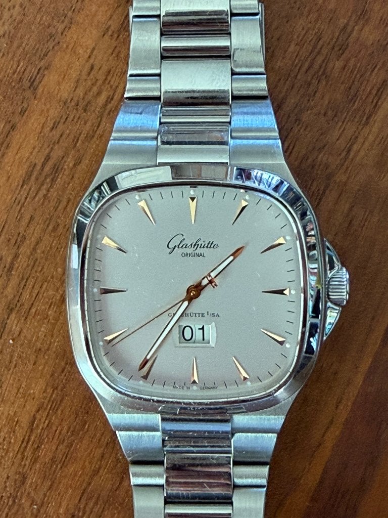 Glashütte Original Seventies Panorama Date, Sieraden, Tassen en Uiterlijk, Horloges | Heren, Overige merken, Staal, Staal, Polshorloge