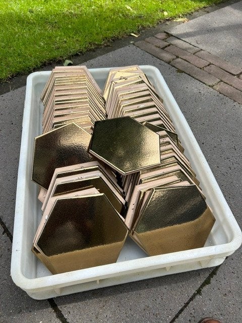 Hexagonaal tegels goud, Ophalen, Nieuw