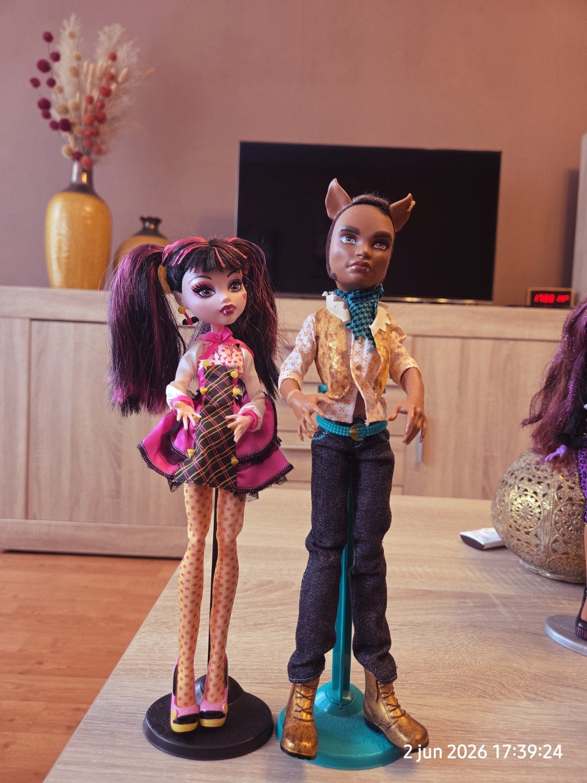 Monster High poppen Draculaura en Clawd Wolf, Ophalen of Verzenden, Gebruikt, Overige typen