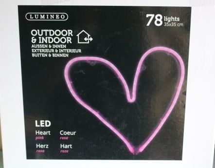 Led lamp Hart - roze, Ophalen of Verzenden, Nieuw, Overige fittingen, Led-lamp
