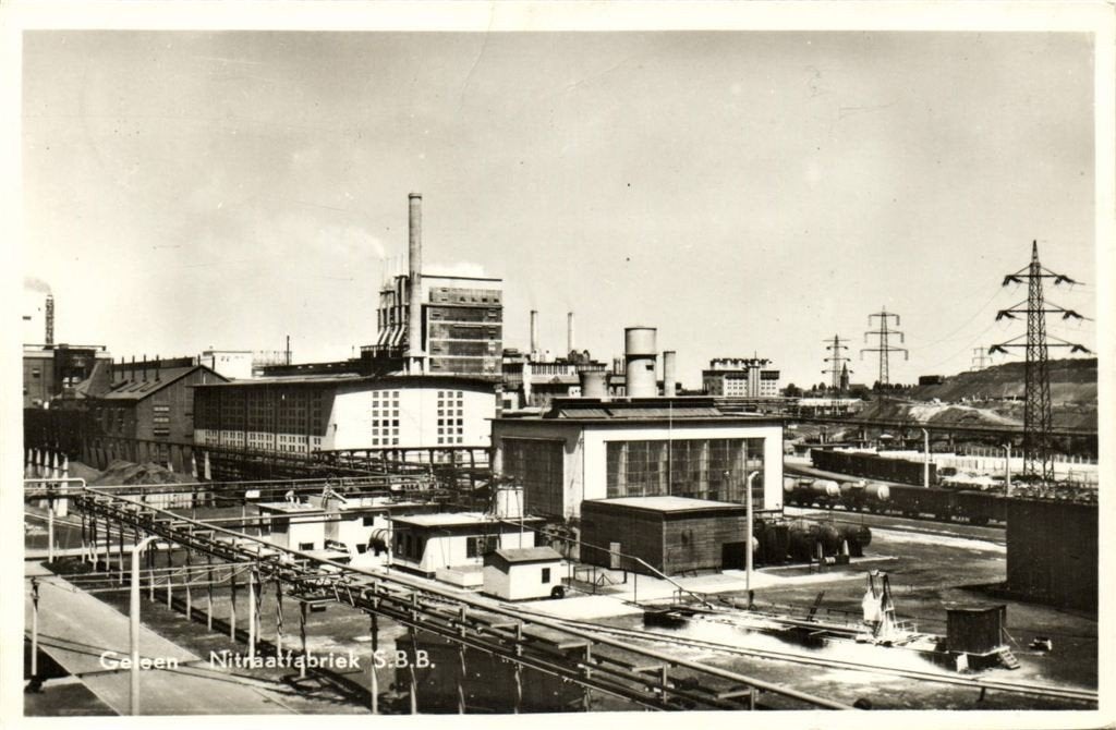 Geleen - Nitraatfabriek S.B.B. - 1957 gelopen, Verzenden, 1940 tot 1960, Gelopen, Limburg