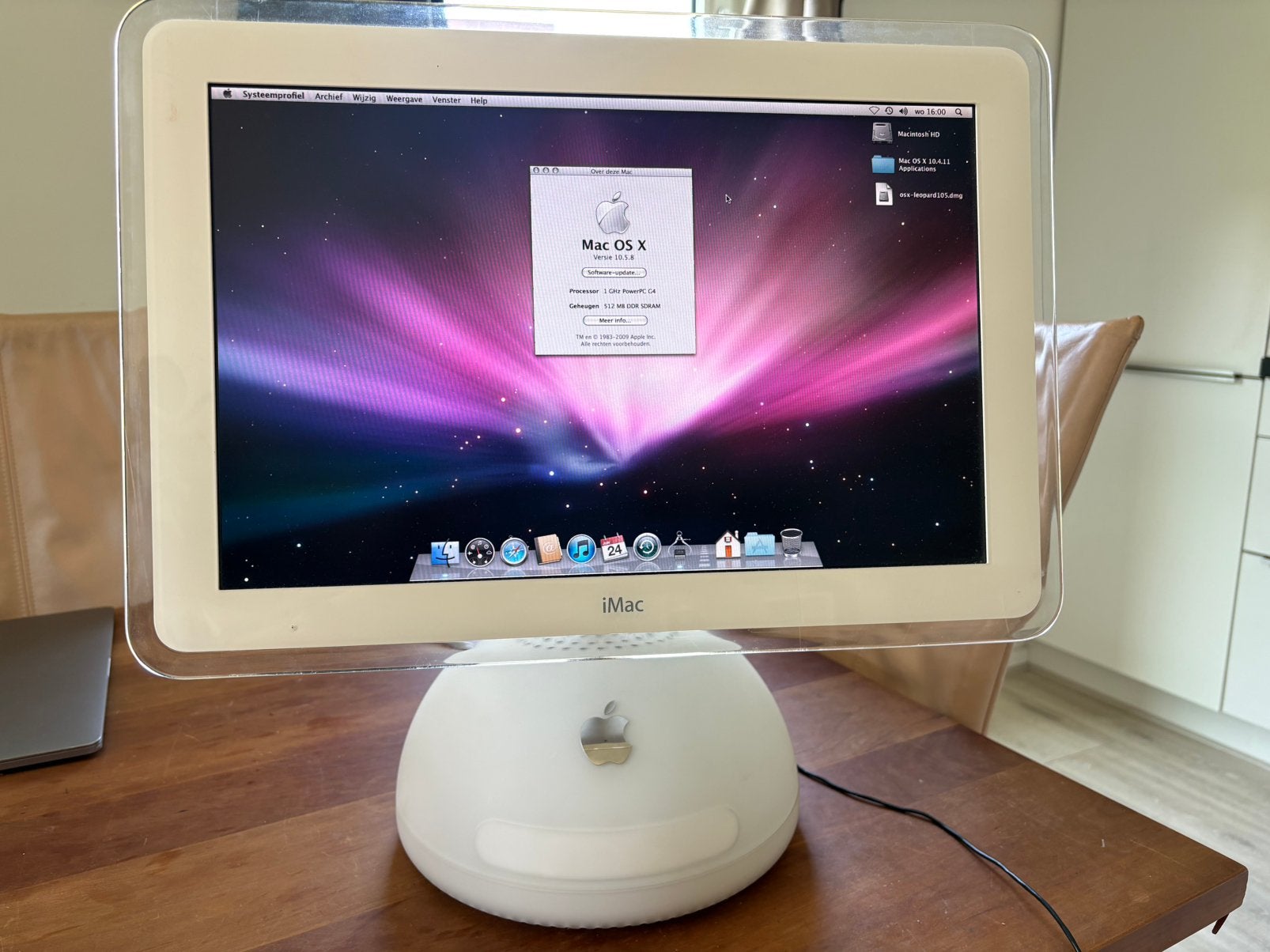 iMac G4 - 17 inch - Mac OS X Leopard 10.5.8, Computers en Software, Apple Desktops, Ophalen, Gebruikt, Minder dan 4 GB, HDD