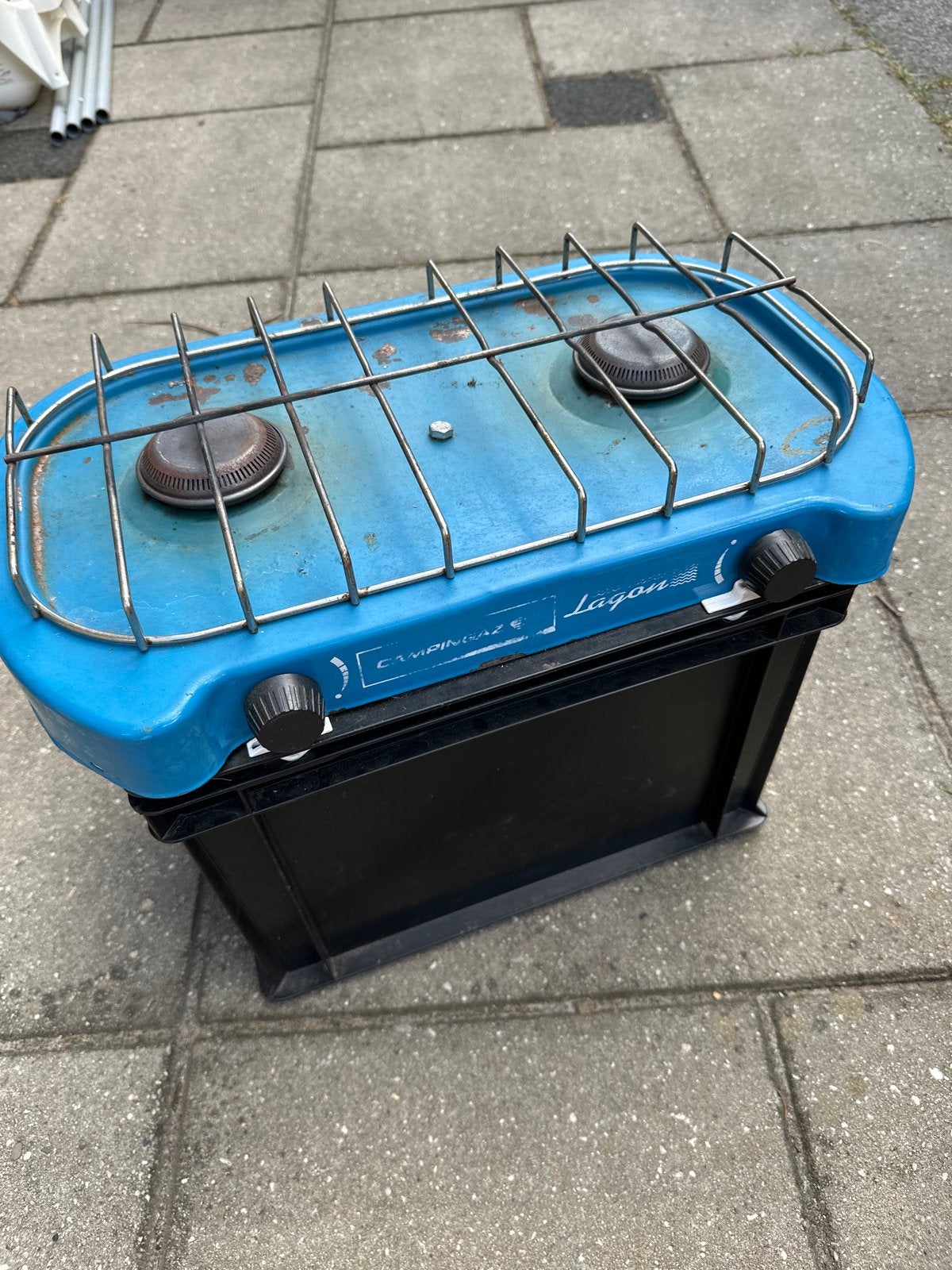 Zelfgemaakt camping keukentje op kist, Caravans en Kamperen, Kampeeraccessoires, Ophalen, Gebruikt