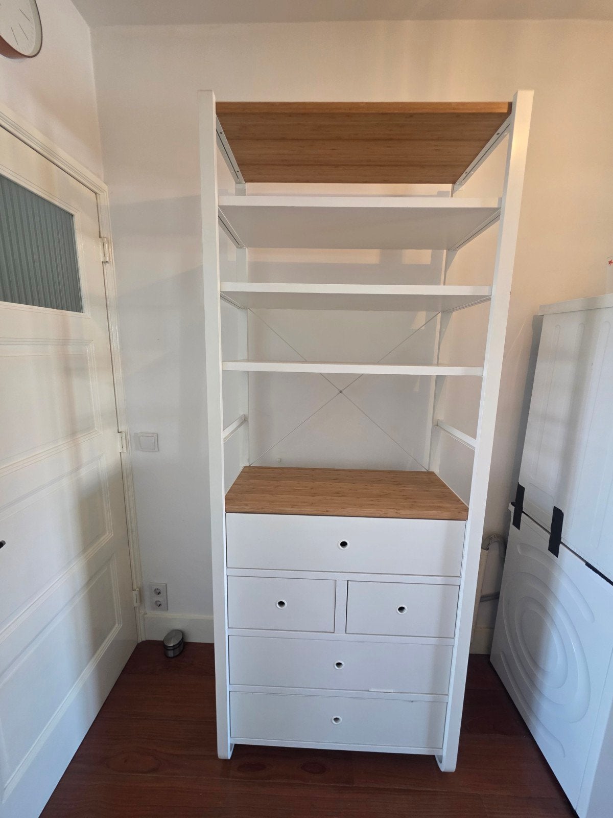 IKEA kast / Kledingkast ELVARLI met bamboe, Ophalen, Met plank(en), Minder dan 50 cm, Gebruikt