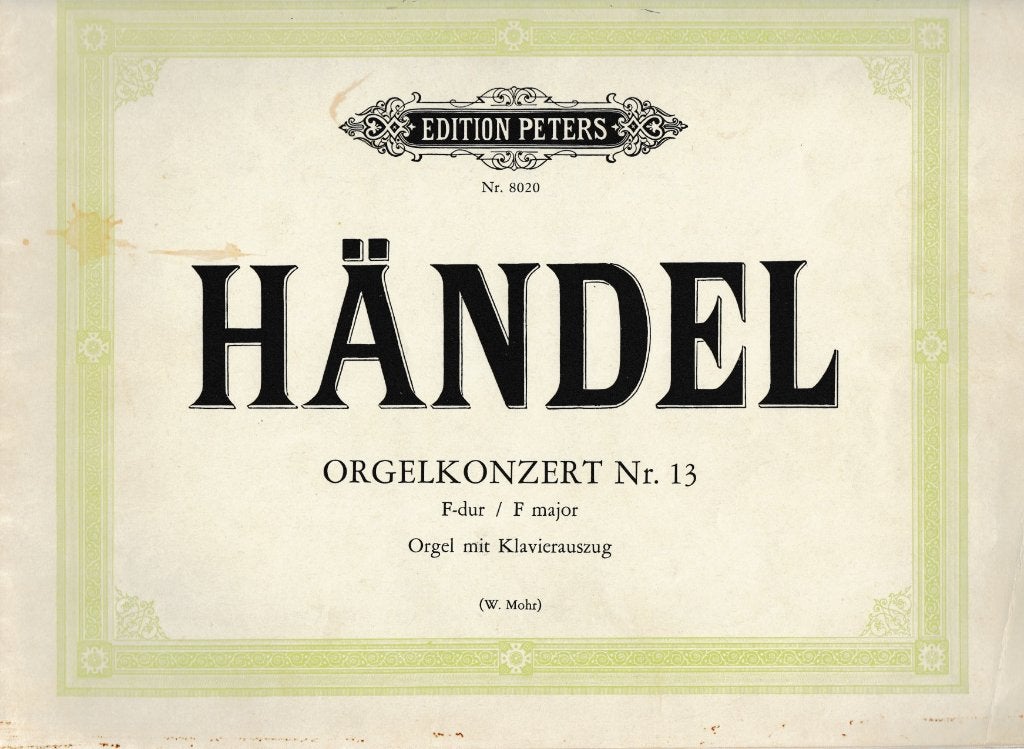 GEORG FRIEDRICH HANDEL - KONZERT nr.13, Muziek en Instrumenten, Orgel, Gebruikt, Ophalen of Verzenden, Artiest of Componist