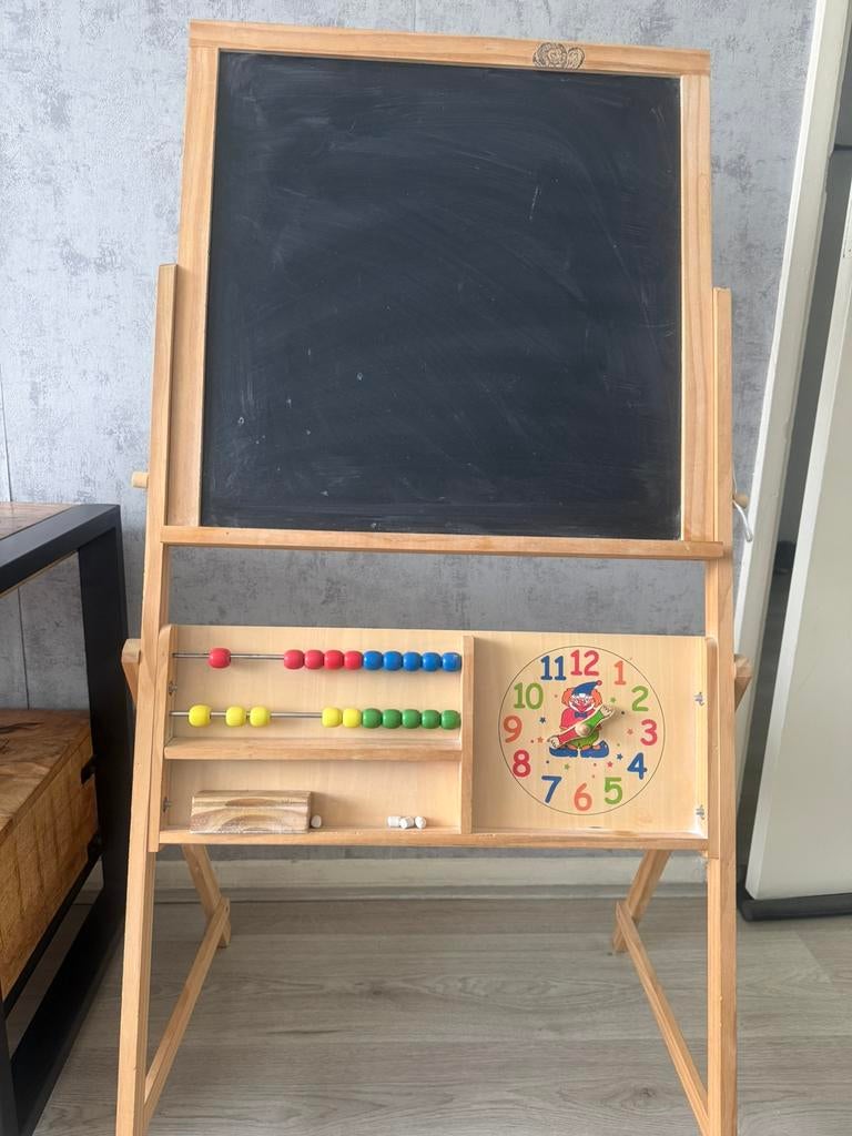 Schoolbord dubbelzijdig kinderen, Ophalen, Zo goed als nieuw, Krijtbord