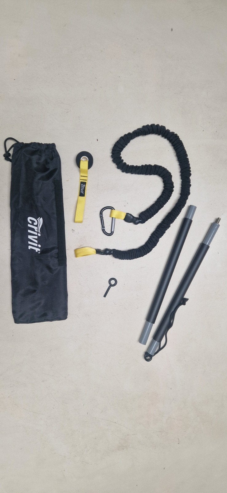 Crivit Weerstandsband Set met Stang en Accessoires, Sport en Fitness, Ophalen of Verzenden, Zo goed als nieuw, Benen, Weerstandband
