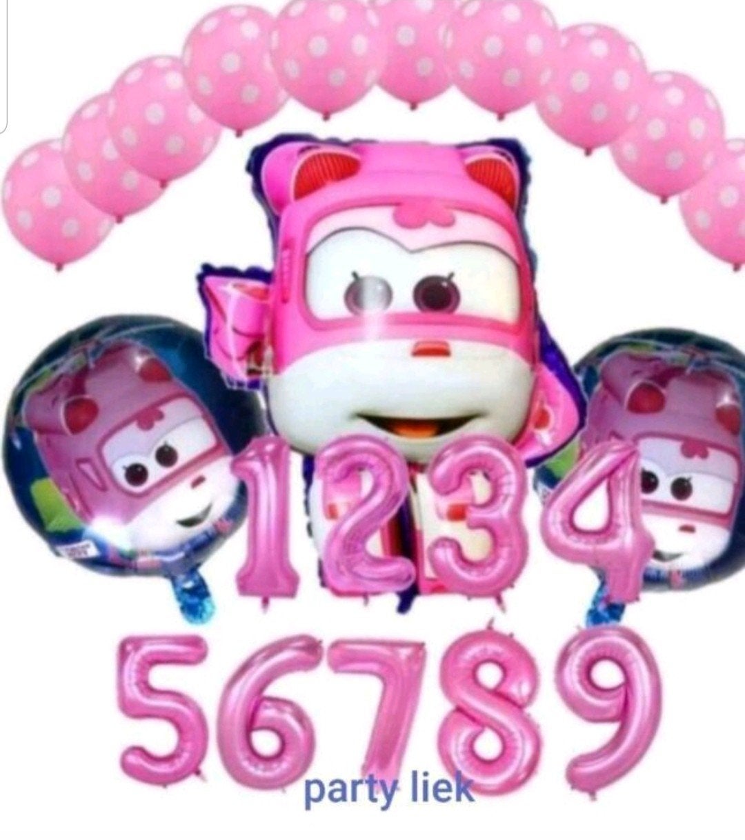 Superwings 3e of 4e verjaardag ballonnen set nr S381/S379, Ophalen of Verzenden, Nieuw, Versiering, Verjaardag