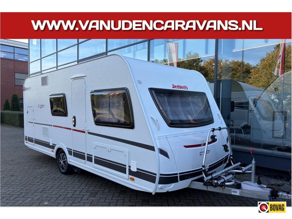 Dethleffs C'Go 495 QSK | MOVER+TENT+FIETSENREK!, Fietsenrek, Standaardzit, Bedrijf, Dwarsbed
