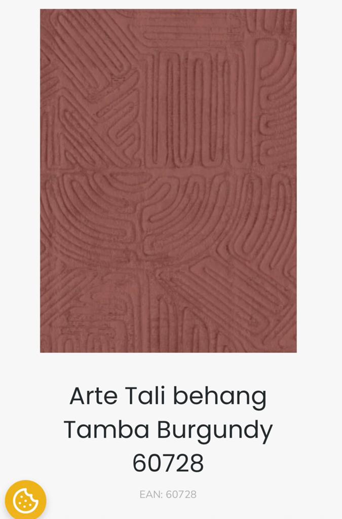 Stuk/deel Arte Tali behang tamba Burgundy *alleen ophalen*, Ophalen, Minder dan 10 m²
