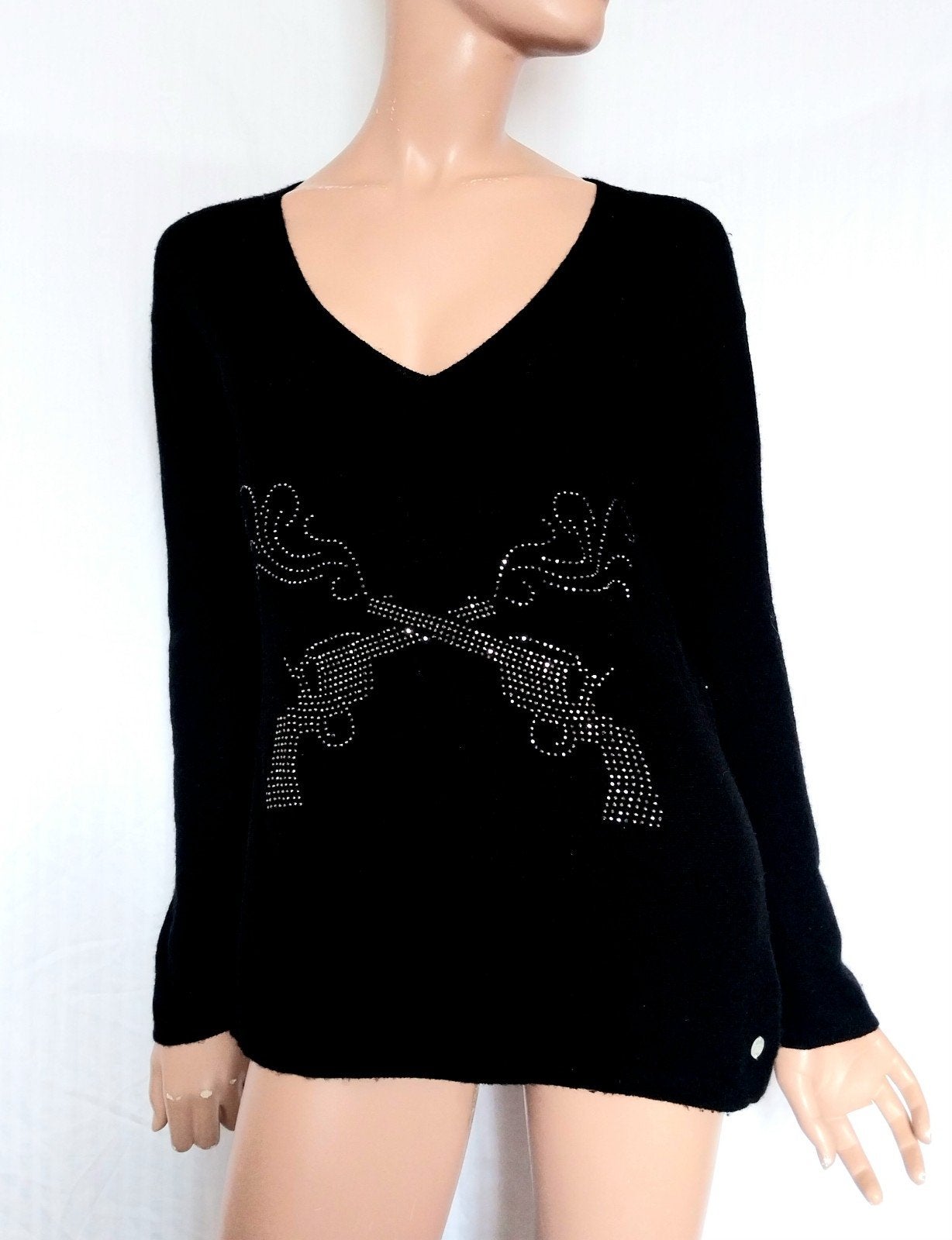 WITTY KNITERS CASHMERE Trui,  Maat M, Ophalen of Verzenden, Zo goed als nieuw, Maat 38/40 (M), Zwart